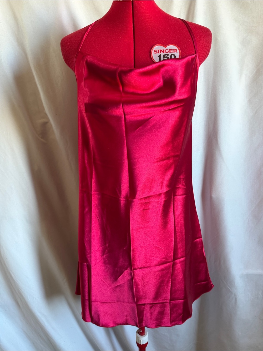 Satin Red Slip Chemise